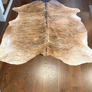Natural Brown and Tan Cowhide Rug